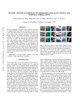 Dynamic Texture Synthesis by Incorporating Long-range Spatial and
  Temporal Correlations