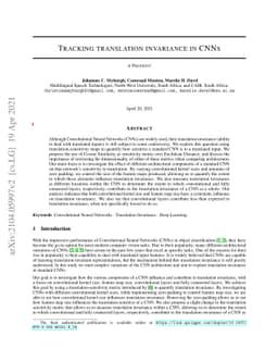 Tracking translation invariance in CNNs