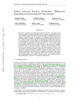 Finite Volume Neural Network: Modeling Subsurface Contaminant Transport