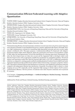 Communication Efficient Federated Learning with Adaptive Quantization