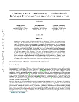 LioNets: A Neural-Specific Local Interpretation Technique Exploiting
  Penultimate Layer Information