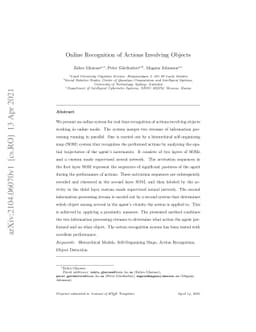 Online Recognition of Actions Involving Objects