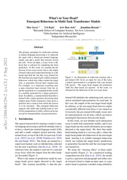 What's in your Head? Emergent Behaviour in Multi-Task Transformer Models