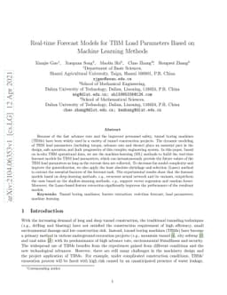 Real-time Forecast Models for TBM Load Parameters Based on Machine
  Learning Methods