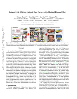 DatasetGAN: Efficient Labeled Data Factory with Minimal Human Effort