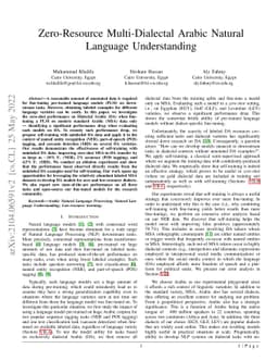 Zero-Resource Multi-Dialectal Arabic Natural Language Understanding