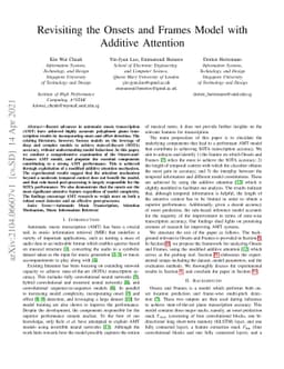 Revisiting the Onsets and Frames Model with Additive Attention