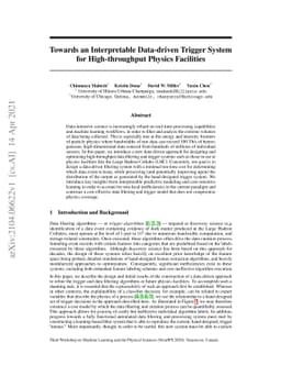 Towards an Interpretable Data-driven Trigger System for High-throughput
  Physics Facilities