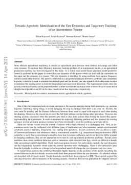 Towards agrobots: Identification of the yaw dynamics and trajectory
  tracking of an autonomous tractor