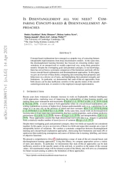 Is Disentanglement all you need? Comparing Concept-based &
  Disentanglement Approaches