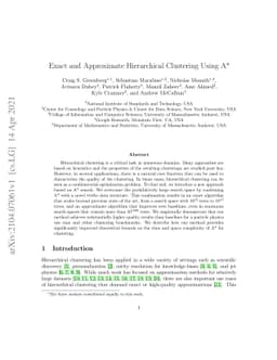 Exact and Approximate Hierarchical Clustering Using A*