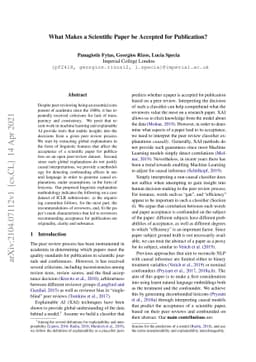 What Makes a Scientific Paper be Accepted for Publication?