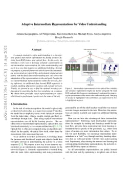 Adaptive Intermediate Representations for Video Understanding