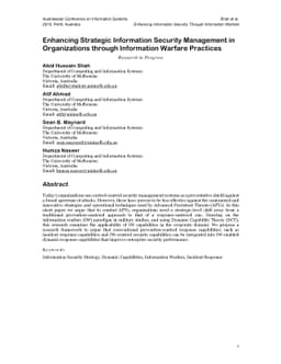 Enhancing Strategic Information Security Management in Organizations
  through Information Warfare Practices