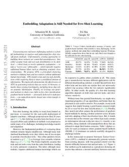 Embedding Adaptation is Still Needed for Few-Shot Learning