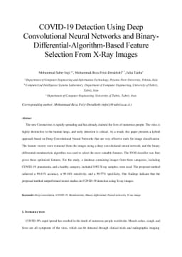 COVID-19 detection using deep convolutional neural networks and
  binary-differential-algorithm-based feature selection on X-ray images
