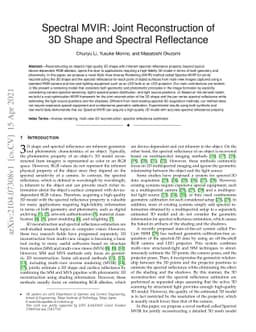 Spectral MVIR: Joint Reconstruction of 3D Shape and Spectral Reflectance