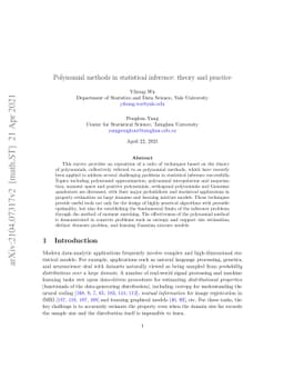 Polynomial methods in statistical inference: theory and practice