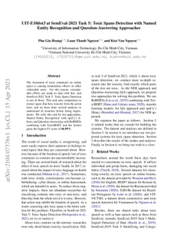 UIT-E10dot3 at SemEval-2021 Task 5: Toxic Spans Detection with Named
  Entity Recognition and Question-Answering Approaches