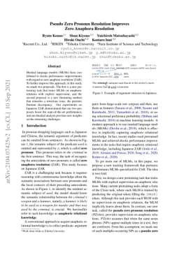 Pseudo Zero Pronoun Resolution Improves Zero Anaphora Resolution
