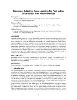QuickLoc: Adaptive Deep-Learning for Fast Indoor Localization with
  Mobile Devices