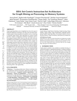 SISA: Set-Centric Instruction Set Architecture for Graph Mining on
  Processing-in-Memory Systems