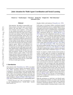 Joint Attention for Multi-Agent Coordination and Social Learning