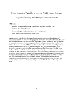 Micro-Estimates of Wealth for all Low- and Middle-Income Countries