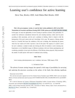 Learning User's confidence for active learning