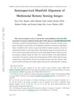 Semisupervised Manifold Alignment of Multimodal Remote Sensing Images