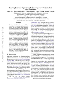 Detecting Polarized Topics Using Partisanship-aware Contextualized Topic
  Embeddings