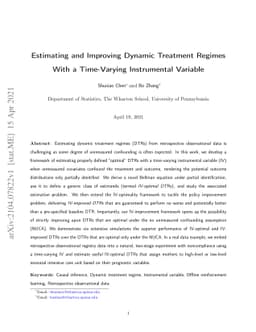 Estimating and Improving Dynamic Treatment Regimes With a Time-Varying
  Instrumental Variable