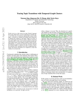 Tracing Topic Transitions with Temporal Graph Clusters