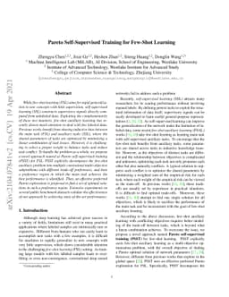 Pareto Self-Supervised Training for Few-Shot Learning