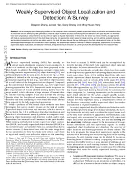 Weakly Supervised Object Localization and Detection: A Survey