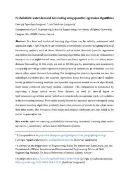 Probabilistic water demand forecasting using quantile regression
  algorithms