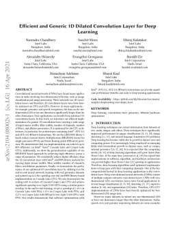 Efficient and Generic 1D Dilated Convolution Layer for Deep Learning