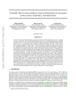 T-LEAP: Occlusion-robust pose estimation of walking cows using temporal
  information