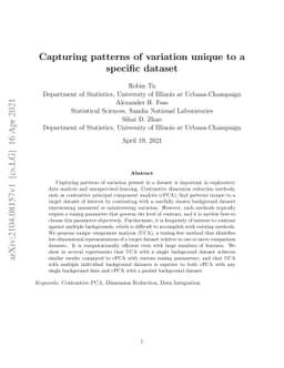 Capturing patterns of variation unique to a specific dataset