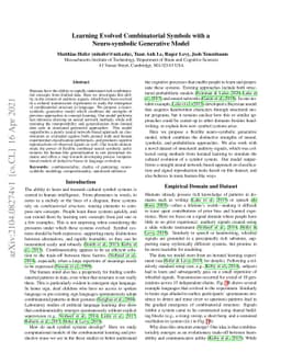 Learning Evolved Combinatorial Symbols with a Neuro-symbolic Generative
  Model
