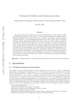 Testing for Outliers with Conformal p-values