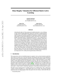 Data Shapley Valuation for Efficient Batch Active Learning
