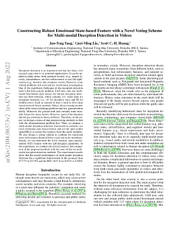 Constructing Robust Emotional State-based Feature with a Novel Voting
  Scheme for Multi-modal Deception Detection in Videos