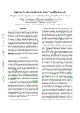 Exploring Deep Learning for Joint Audio-Visual Lip Biometrics