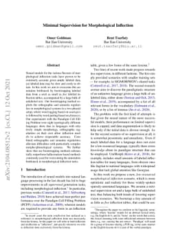 Minimal Supervision for Morphological Inflection