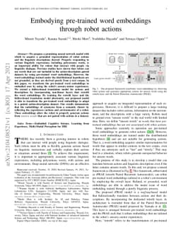 Embodying Pre-Trained Word Embeddings Through Robot Actions