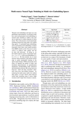 Multi-source Neural Topic Modeling in Multi-view Embedding Spaces