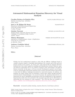 Automated Mathematical Equation Structure Discovery for Visual Analysis