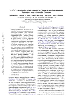 AM2iCo: Evaluating Word Meaning in Context across Low-Resource Languages
  with Adversarial Examples