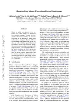 Characterizing Idioms: Conventionality and Contingency